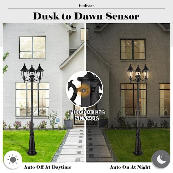 Dusk to dawn on sale hardwired post light