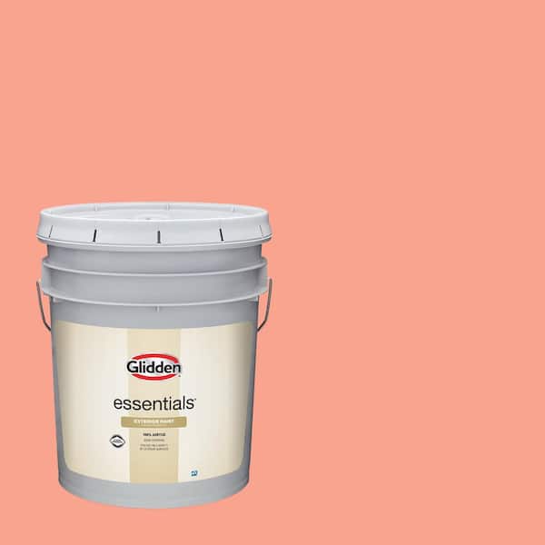 Glidden Essentials 5 gal. PPG1193-5 Coral Serenade Semi-Gloss Exterior Paint