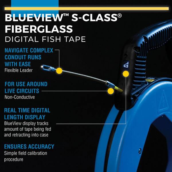 100 ft. S-Class BlueView Digital Display Fish Tape with Leader