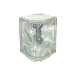 Nubio 4 in. Thick Series 5 x 8 x 4 in. Corner (6-Pack) Wave Pattern Glass Block (Actual 4.9 x 7.75 x 3.88 in.)