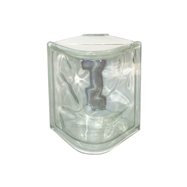 Seves Nubio 4 in. Thick Series 5 x 8 x 4 in. Corner (6-Pack) Wave Pattern Glass Block (Actual 4.9 x 7.75 x 3.88 in.)