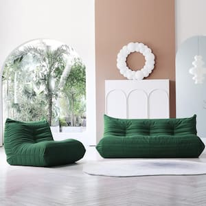 69 in. Armless 2-Piece 4-Seater Sofa Set in Green