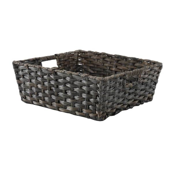 Whitmor 15 in. D x 5 in. H x 13 in. W Driftwood Plastic Cube Storage Bin