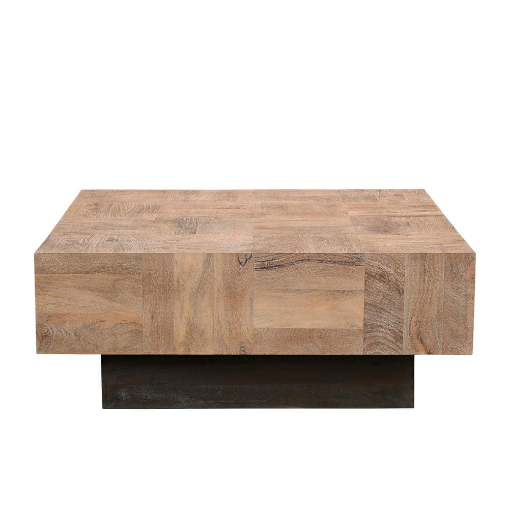 HomeRoots 40 in. Brown Square Wood Coffee Table 2000523618 - The Home Depot