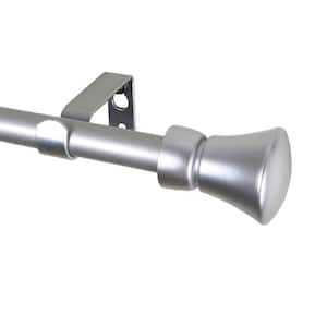 48 in. - 84 in. Telescoping 5/8 in. Single Curtain Rod Kit with Cora Finial in Satin Nickel in Satin Nickel