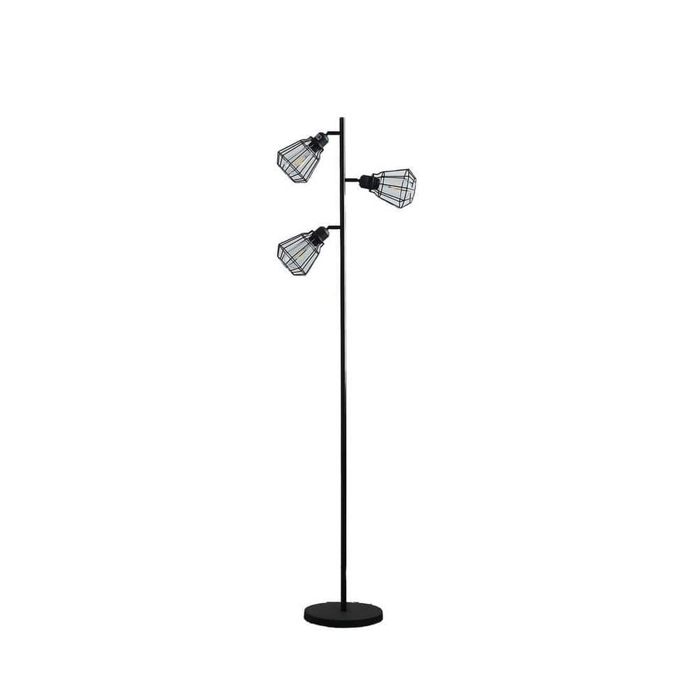 65.5 in. Black 3-Light Standard Floor Lamp for Living Room, Bedroom with Metal Shade price history on PriceWatchPro