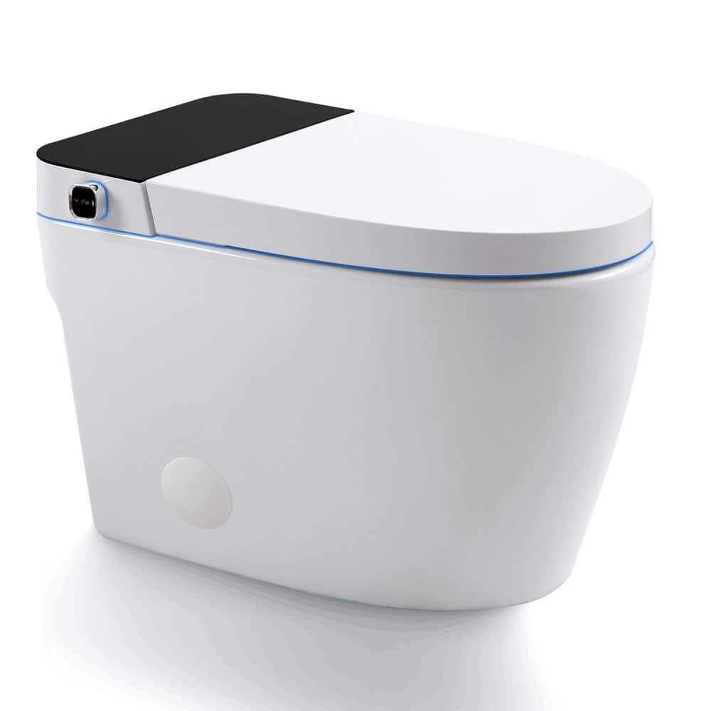 Elongated Smart Toilet Bidet in White with Auto Open, Auto Close Minimalist Heated Seat and Remote, Foot Sensor Flush price history on PriceWatchPro