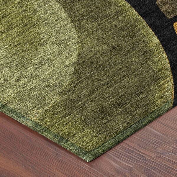 Chantille Machine Washable Indoor/Outdoor Abstract ACN2537 Black 8 ft. x 10 ft. Area Rug