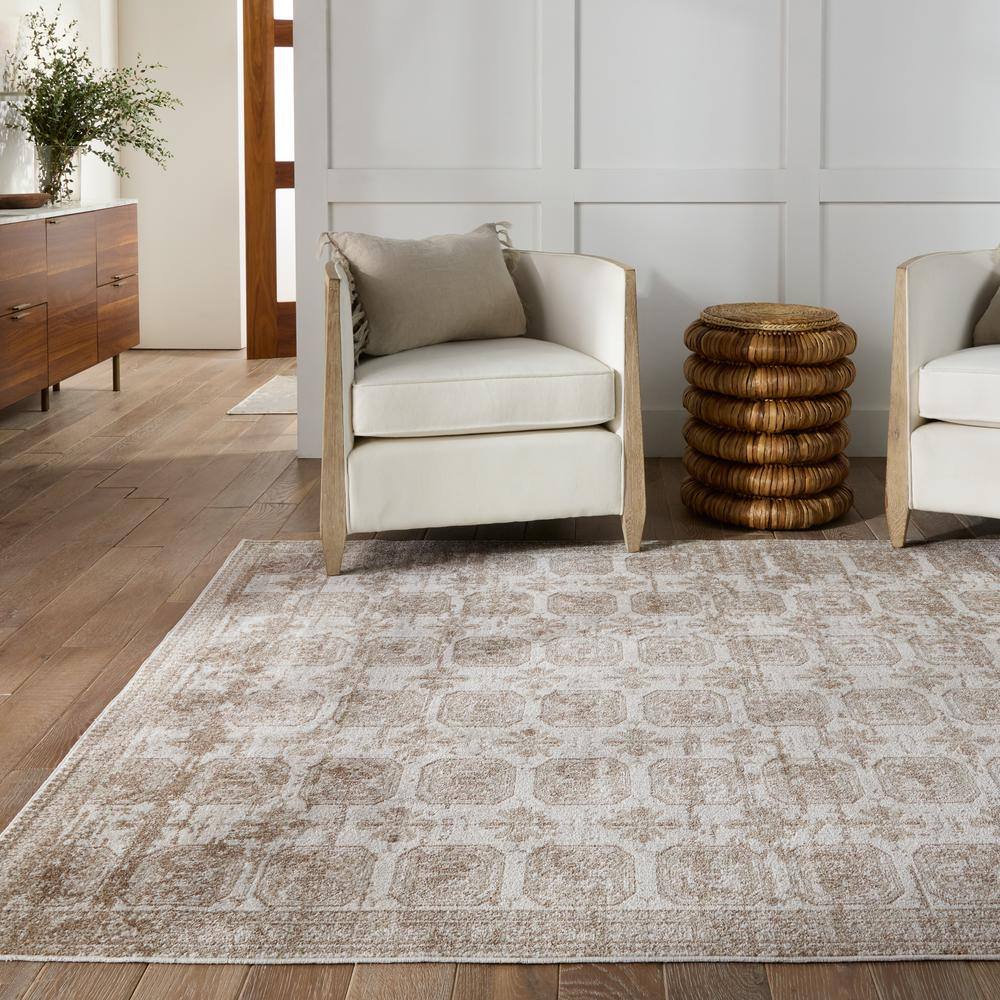 Reversible Easy-Care Trellis Gray Synthetic Rug - 2' x 3'