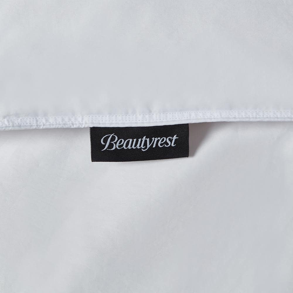 King Size White Cotton Sateen Down Comforter Set