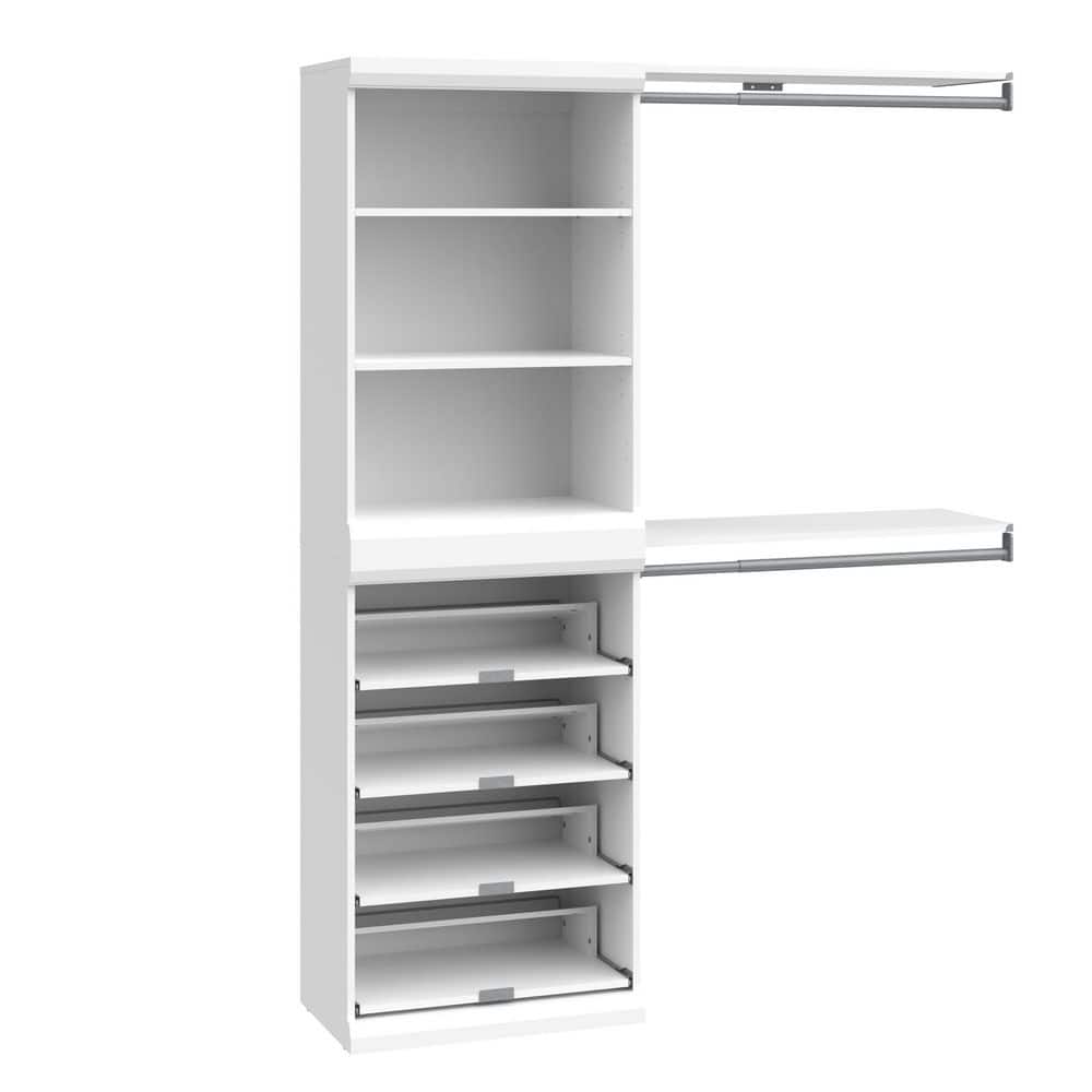 ClosetMaid Mosaics 61.53 in. W White 9-Shelf 2-Hang Rod Wood