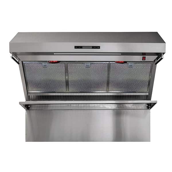 Forno Savona 48 in. Wall Mount Range Hood With Red Light Warmers/Shelf/Back Splash Hybrid Filters in Stainless Steel