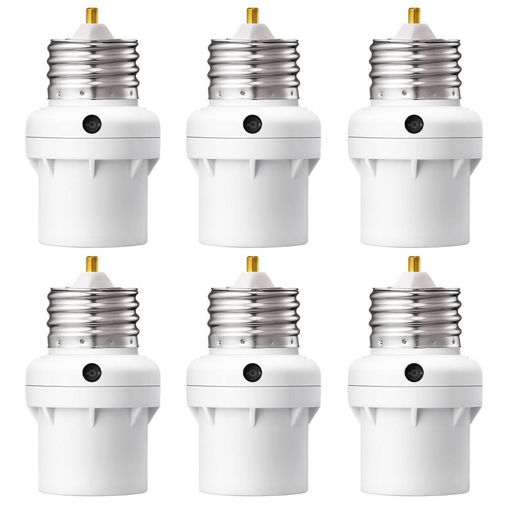 100-Watt E26/E27 LED/INC/CFL/Halogen Dusk to Dawn Light Control Sensor Socket 360-Degree Sensor Rotation, White (6-Pack) price history on PriceWatchPro