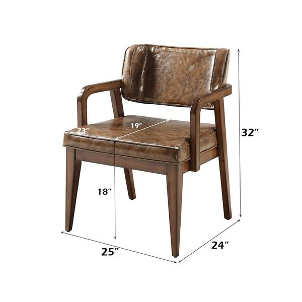 Acme Furniture Harbor Brown Leather Arm Chair (Set of 2) HDDN06136