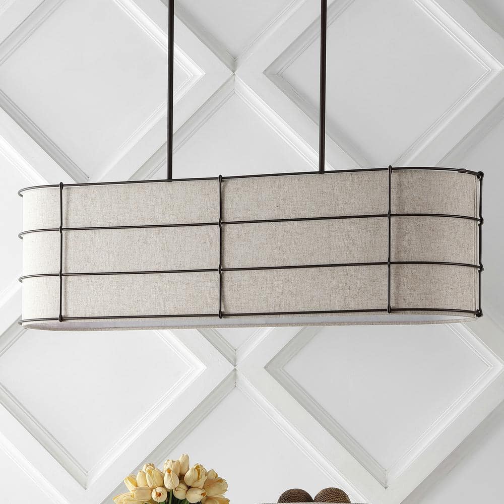 Chadwick 42" Rustic Farmhouse LED Linear Pendant in Oil-Rubbed Bronze