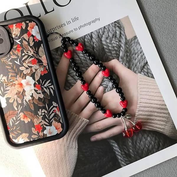 Yichuhaoxi Phone Charm Strap Cute Cell Phone Lanyard Wrist Strap Beaded Camera String Kawaii Accessories for Women 2-59927FPH005