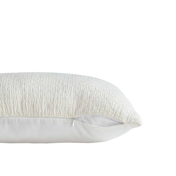 Nautica Wave Texture White Polyester Slub 20x20 Square Throw