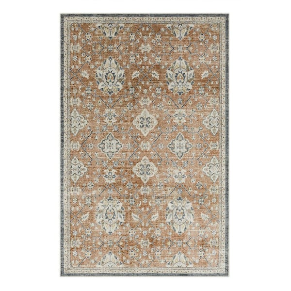 Mohawk Home Iphigenia Dark Orange 6 ft. x 9 ft. Area Rug