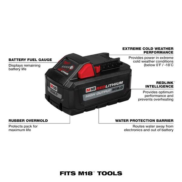 48-11-1880 for sale online Milwaukee M18 REDLITHIUM HIGH OUTPUT XC8.0 Battery Pack 