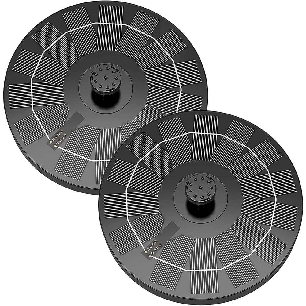 2.5-Watt Solar Bird Bath Fountain Pump with 6 Nozzles for Bird Bath Outdoor in Black (2-Pack) price history on PriceWatchPro