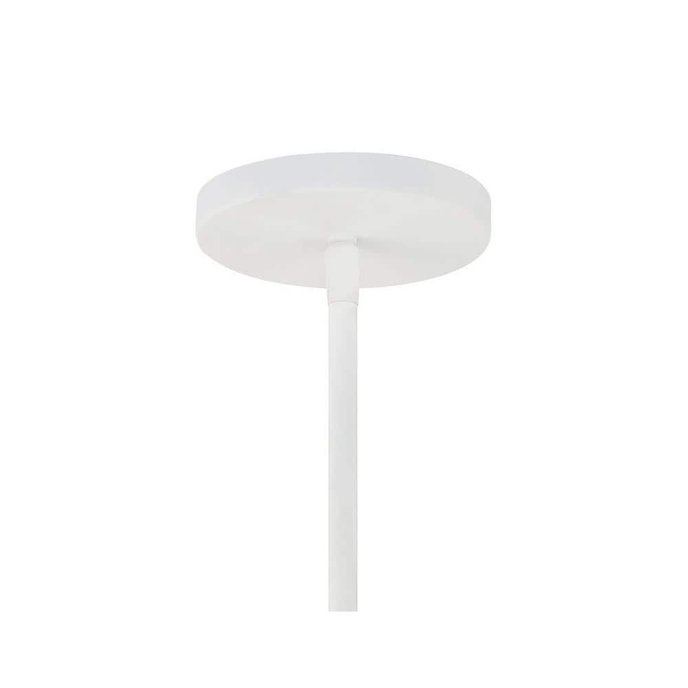 Tubular Matte White and Honey Gold LED Pendant with Etched Opal Glass