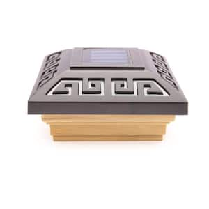 4 in. x 4 in. Bronze Labyrinth Solar LED Post Cap