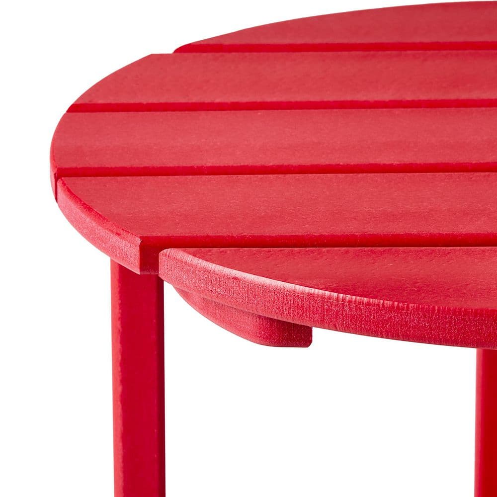 Altura Eco-Friendly All-Weather 18" Round Side Table - Red