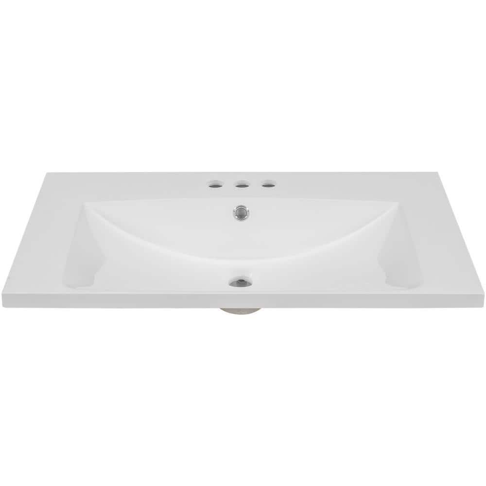 Flynama 30 in . Bathroom Sink in White JY-N725P171538K - The Home