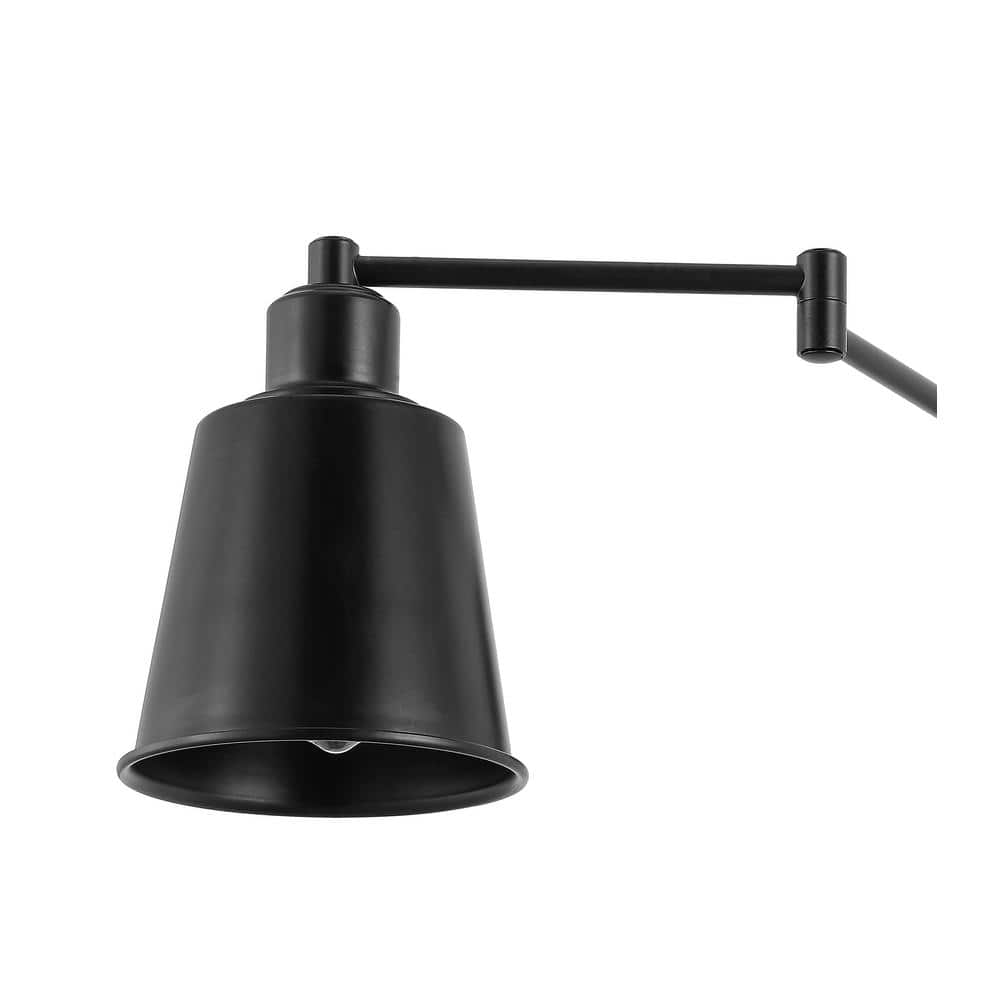 Cary 5.75" Black Iron Swing Arm LED Wall Sconce