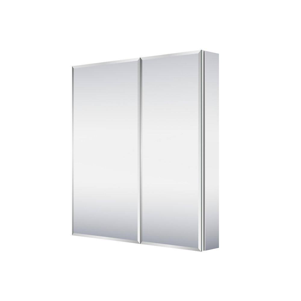 28 in. W x 30 in. H Bevel Rectangular Aluminum Combo Recess/Surface Mount Medicine Cabinet with Mirror, Soft Close Door price history on PriceWatchPro