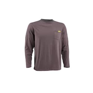 Men's Medium Gray Long Sleeved Pocket T-Shirt