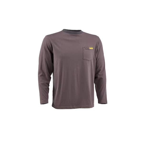 FIRM GRIP Men's XX-Large Gray Long Sleeved Pocket T-Shirt