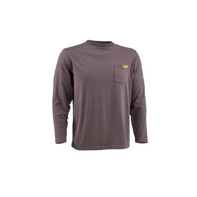 Men's X-Large Gray Long Sleeved Pocket T-Shirt