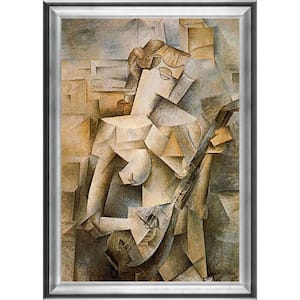 Girl with Mandolin (Fanny Tellier) by Pablo Picasso Athenian Silver Framed People Oil Painting Art Print 29 in. x 41 in.