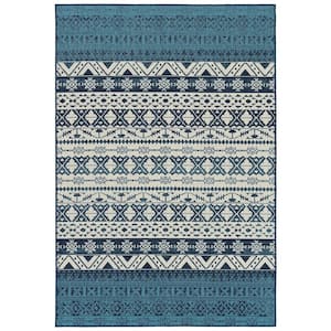 Sunice Collection Navy 1 ft. 9 in. x 3 ft. Rectangle Residential Indoor/Outdoor Area Rug