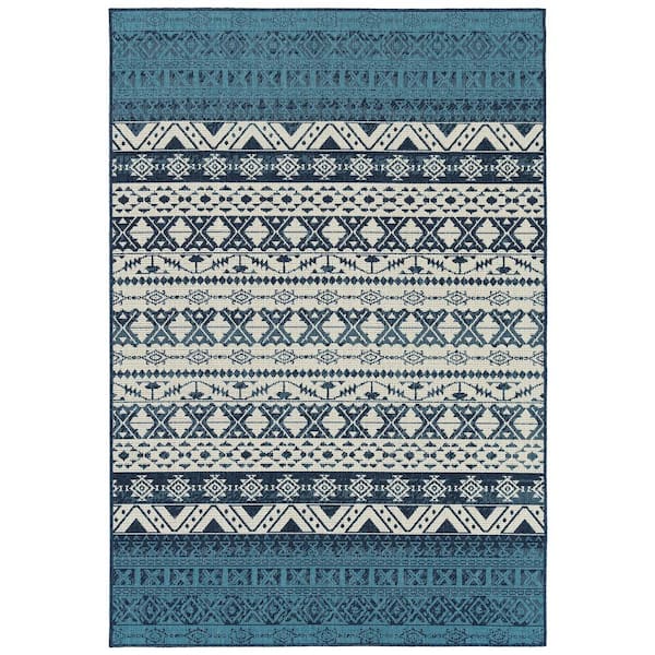 Kaleen Sunice Navy 5 ft. x 7 ft. 6 in. Rectangle Indoor/Outdoor Area Rug