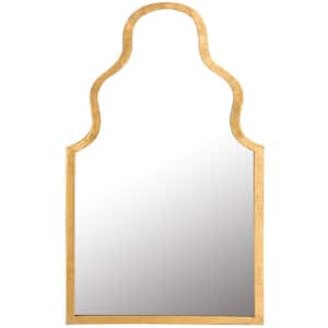 Agrabah 14.5 in. W x 23.5 in. H Iron Arch Modern Gold Foil Wall Mirror