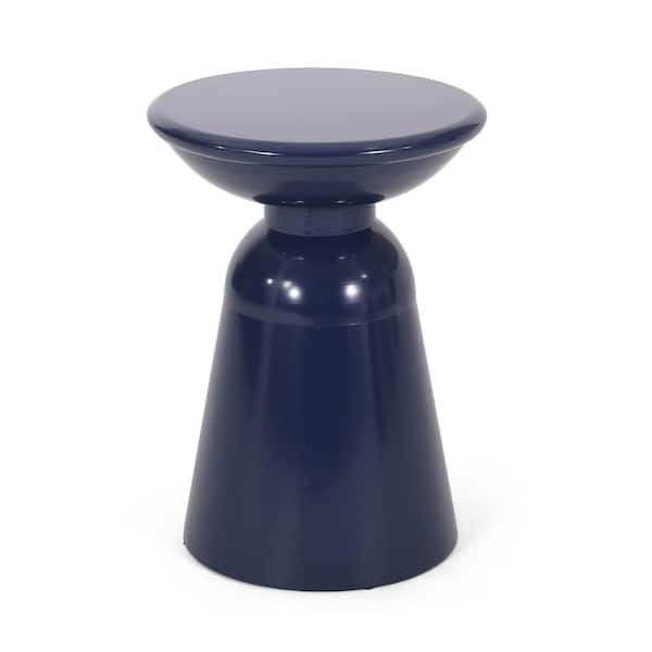 Zeus & Ruta Outdoor Metal Side Table, Lightweight End Table for Patio Garden, Navy Blue