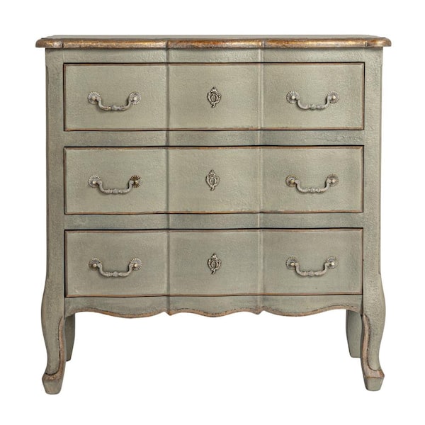 Distressed Gray 3-Drawers 31.5 in. Dresser without Mirror