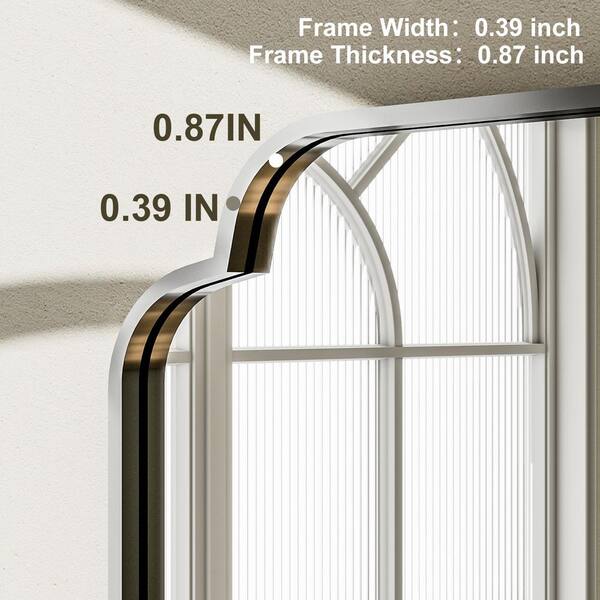 XRAMFY Silver 30 in. W x 40 in. H Arched Modern Aluminum Alloy