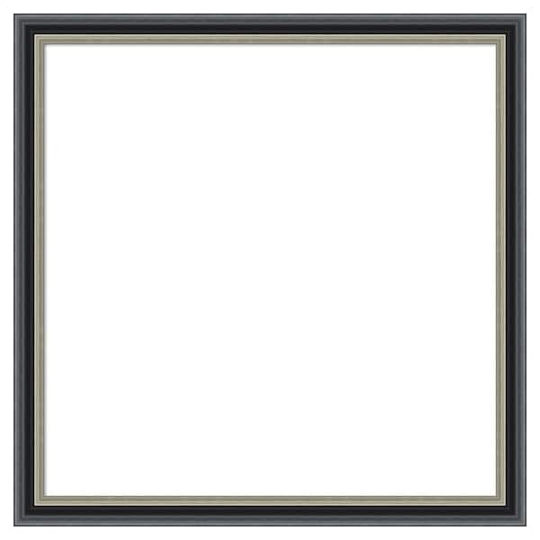 Theo Black Silver 27 in. x 27 in. Wood Framed Dry Erase Magnetic Memo Board