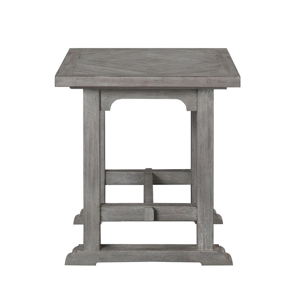 Whitford Gray Rectangular Wood and Metal End Table