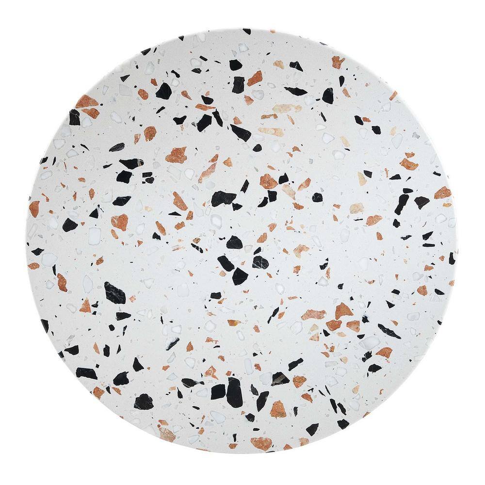 Gold Terrazzo Round Metal Pedestal Side Table