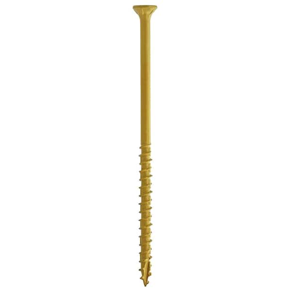 ¼ in. x 5 in. Tan Star Drive Flat-Head Wood Deck Screws (50-Piece)