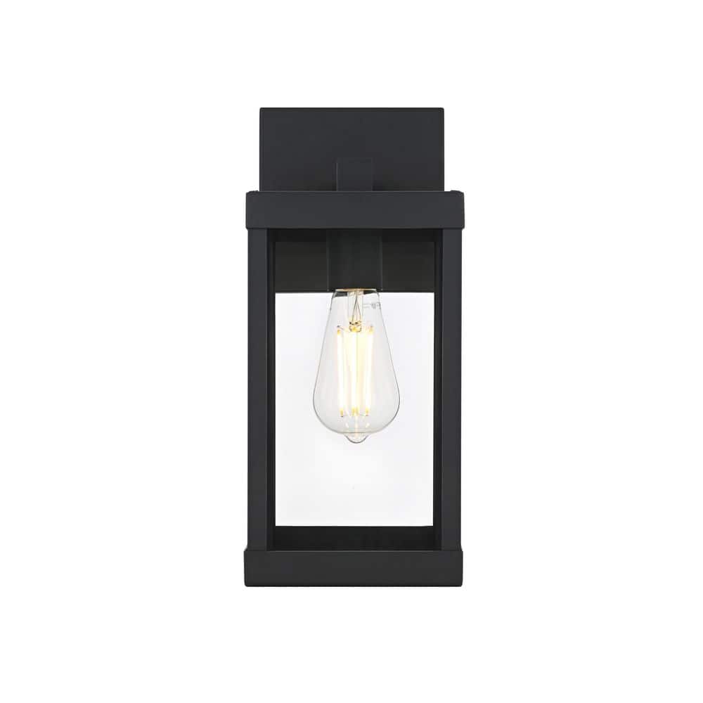 14 in. Black Outdoor Hardwired Wall Sconce with No Bulbs Included price history on PriceWatchPro