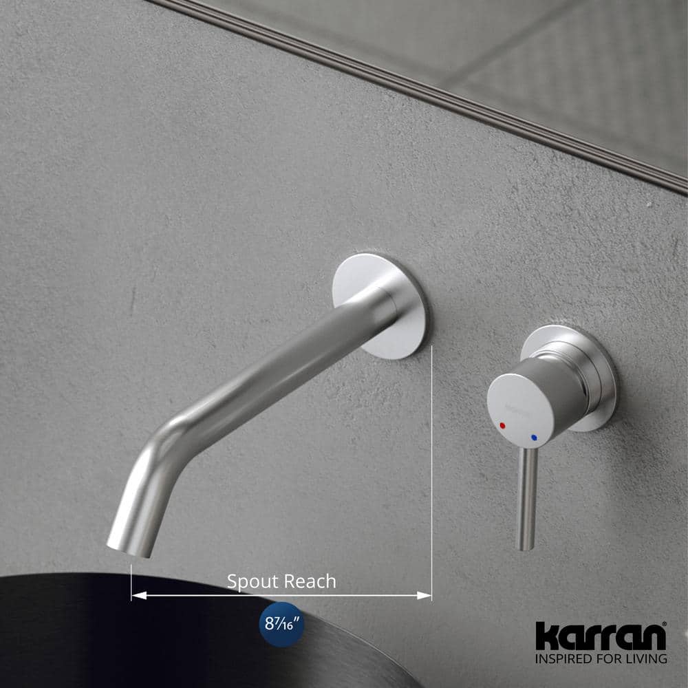 Stainless Steel Single Handle Wall-Mount Bathroom Faucet
