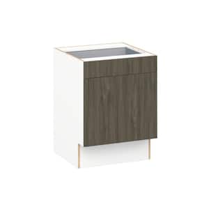 Medora Textured Slab Walnut Assembled 24 in.W x 32.5 in.H x 23.75 in.D Accessible ADA 1 Drawer Base Kitchen Cabinet