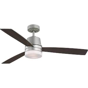 Trevina IV 52 in. Indoor Painted Nickel Transitional Ceiling Fan with 3000K Light Bulbs Included with Remote