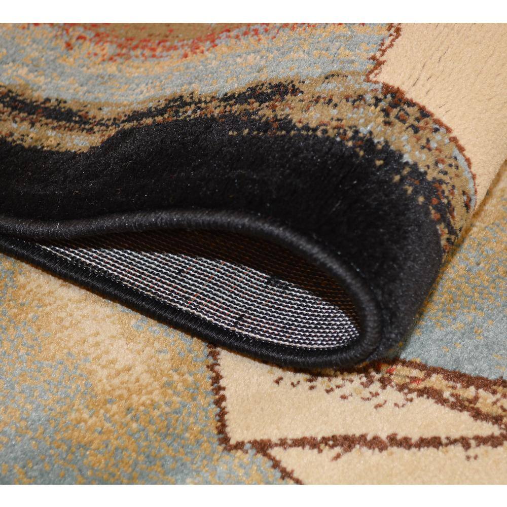 Blue and Beige Nautical Rectangular Polypropylene Area Rug