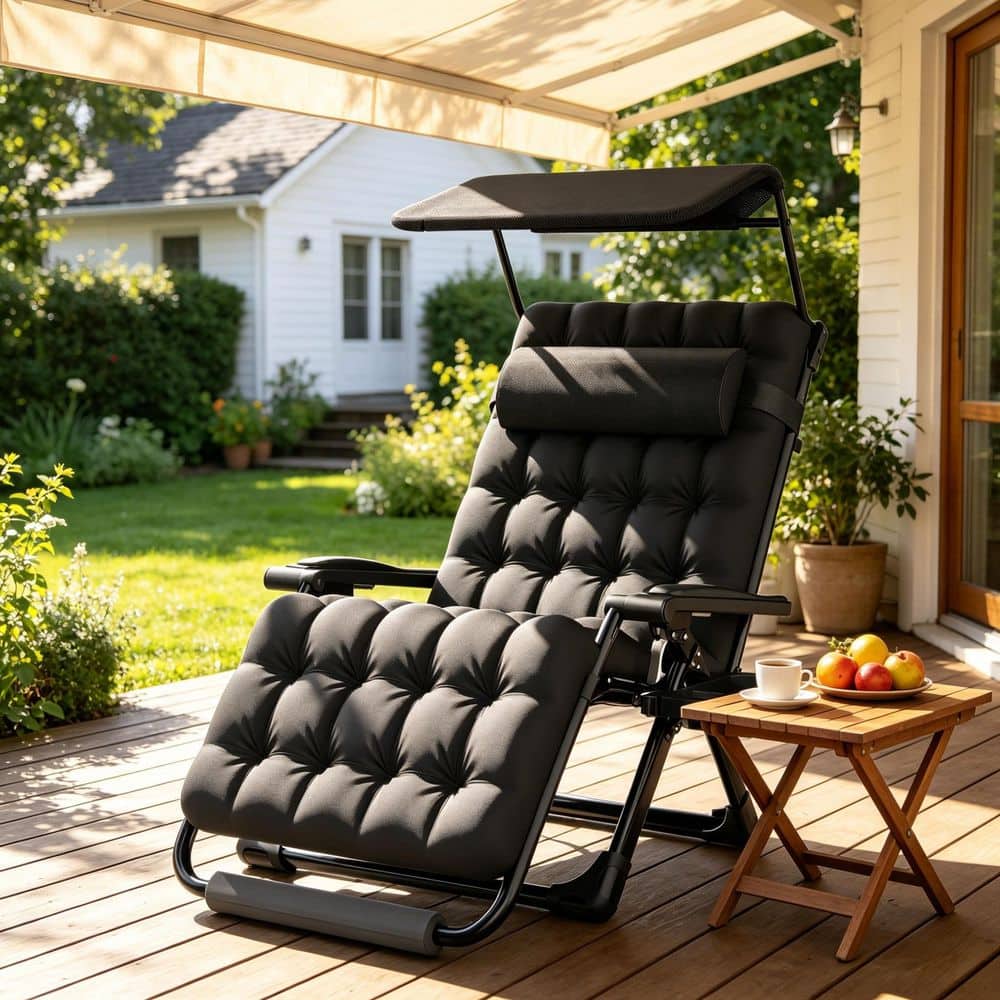 SUKLOM Oversized Zero Gravity Chair with Canopy, Folding Reclining
